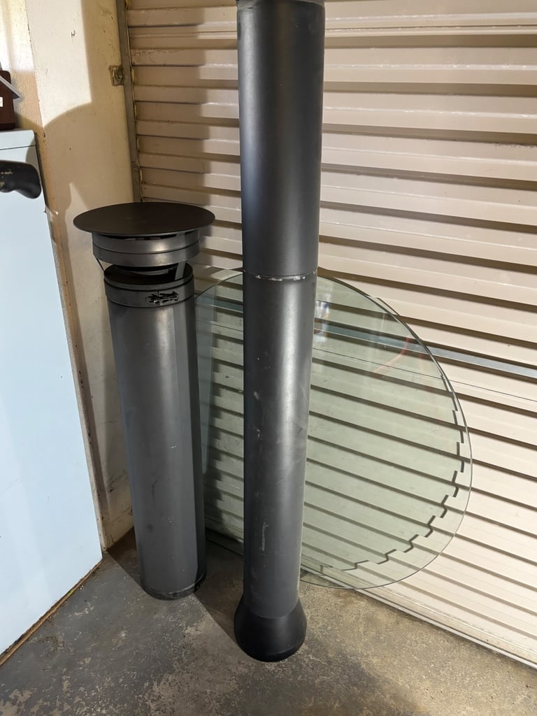 Insulated Twin Wall Flue for Wood Burning Stove - Black 