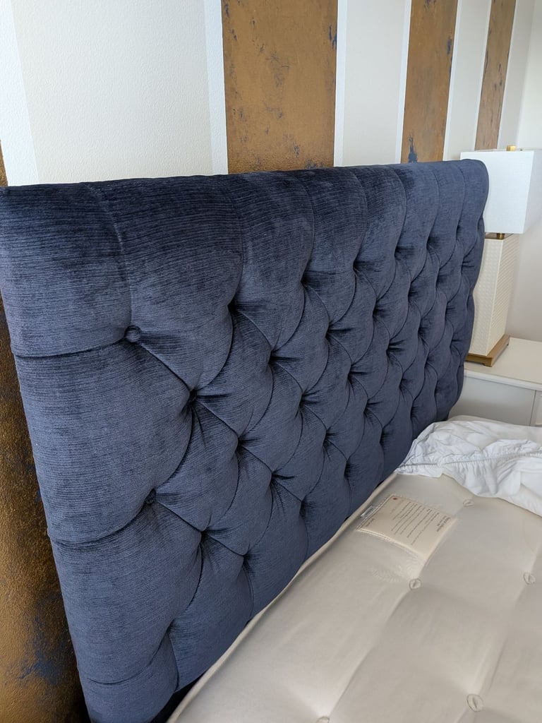 Double Bed with Laura Ashley velvet headboard