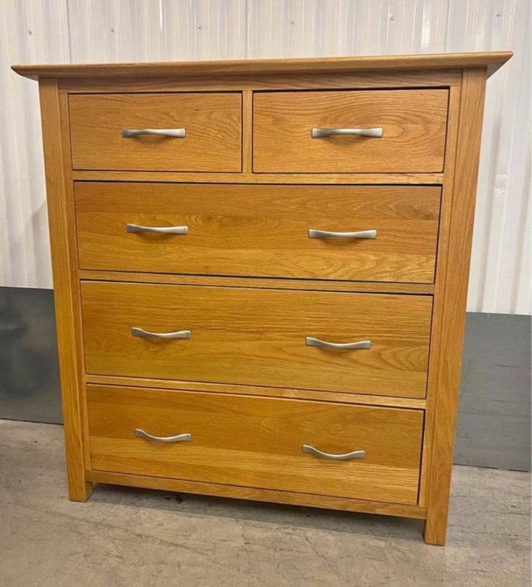 Devon Solid Oak king size bed frame, double wardrobe, bedsides & chest of drawers 
