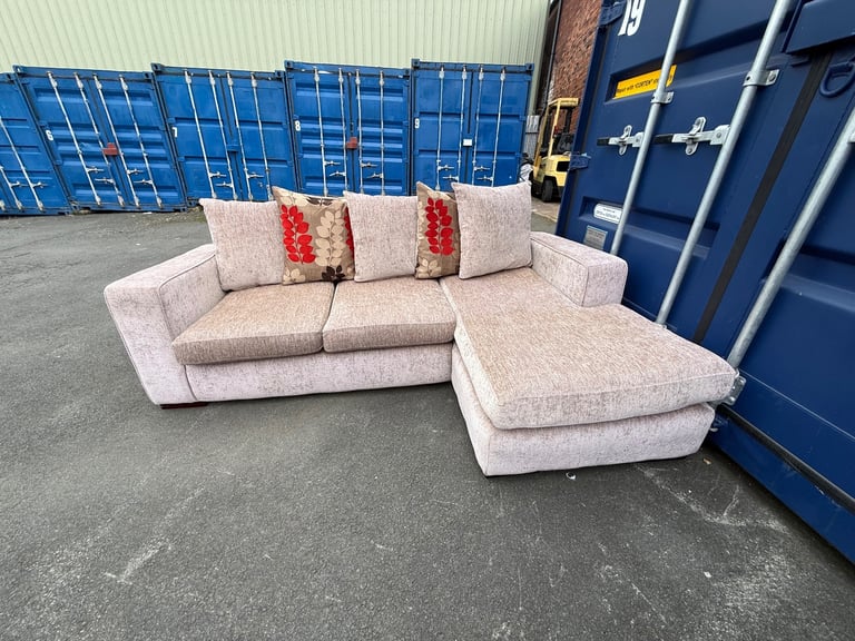 Beige L Shaped Corner Sofa 
