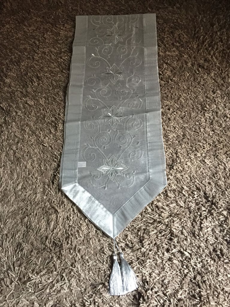 image for Silver Grey Table Runner. 70"x 13" approx 