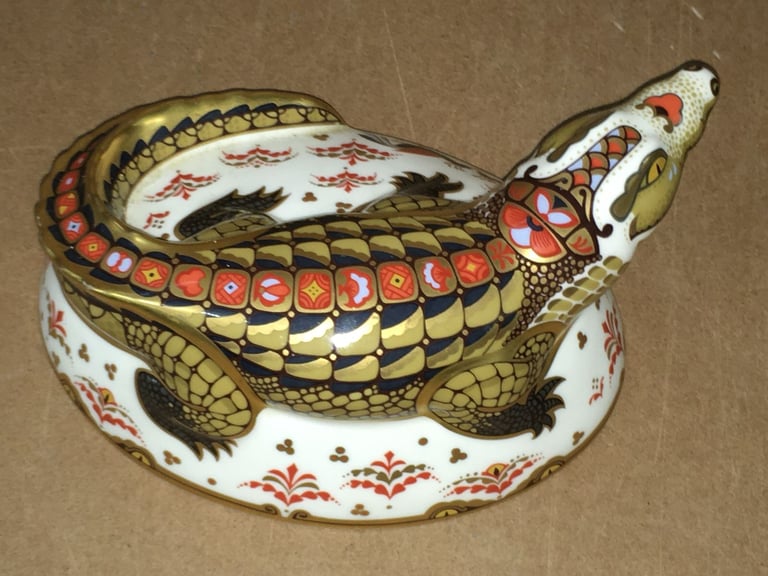 Royal Crown Derby Crocodile Paperweight