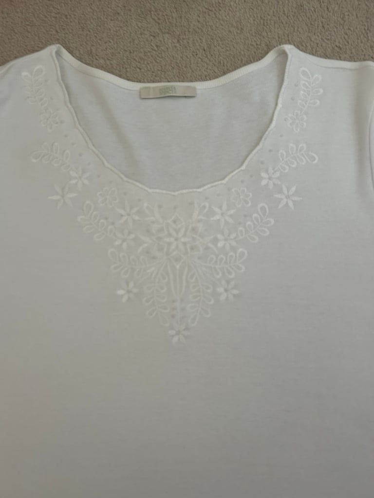 image for Ladies size 16 M & S white top. 