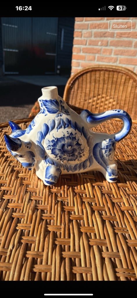 image for Delft blue look alike Rusian vodka bottle