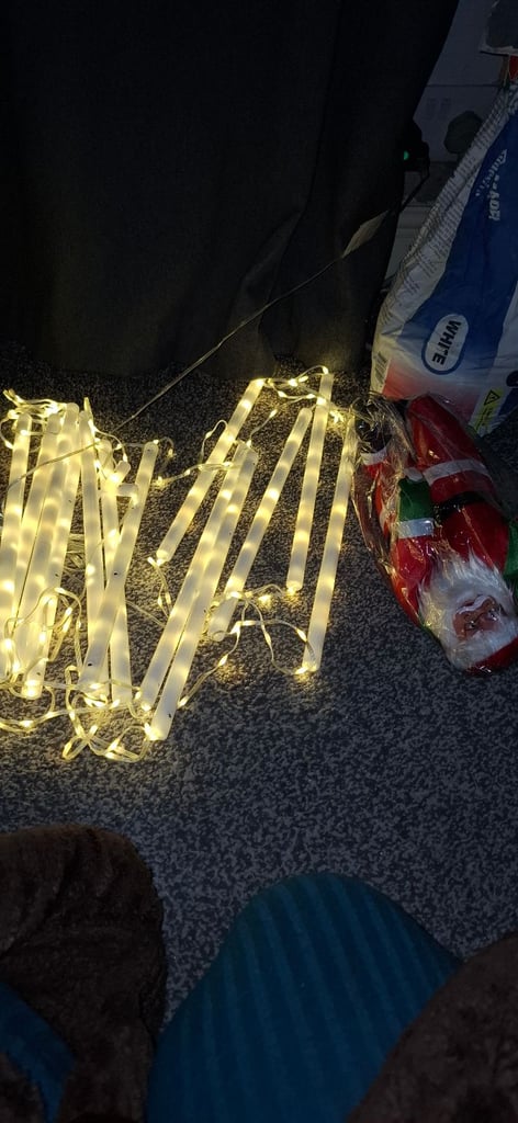 Led christmas ladder and climbing santa 