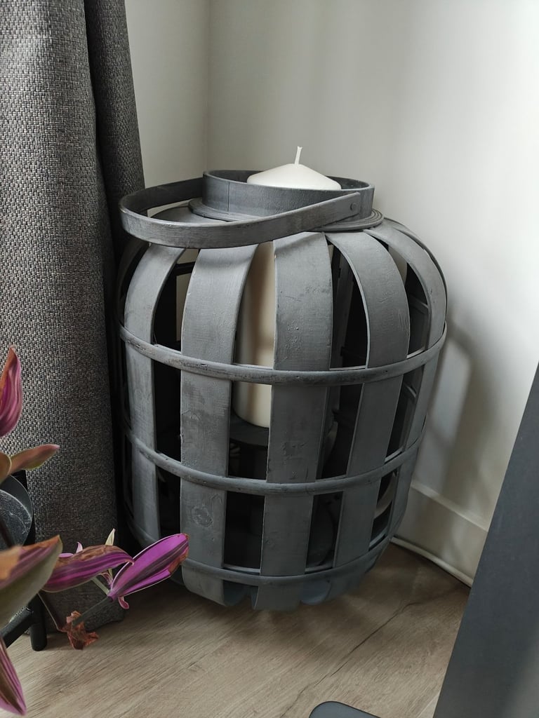 Wooden candle lantern - large