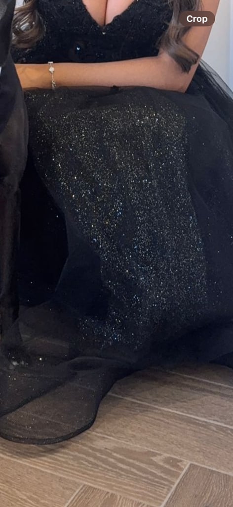 Formal, Prom, Debs Evening Black Ball Gown Dress 