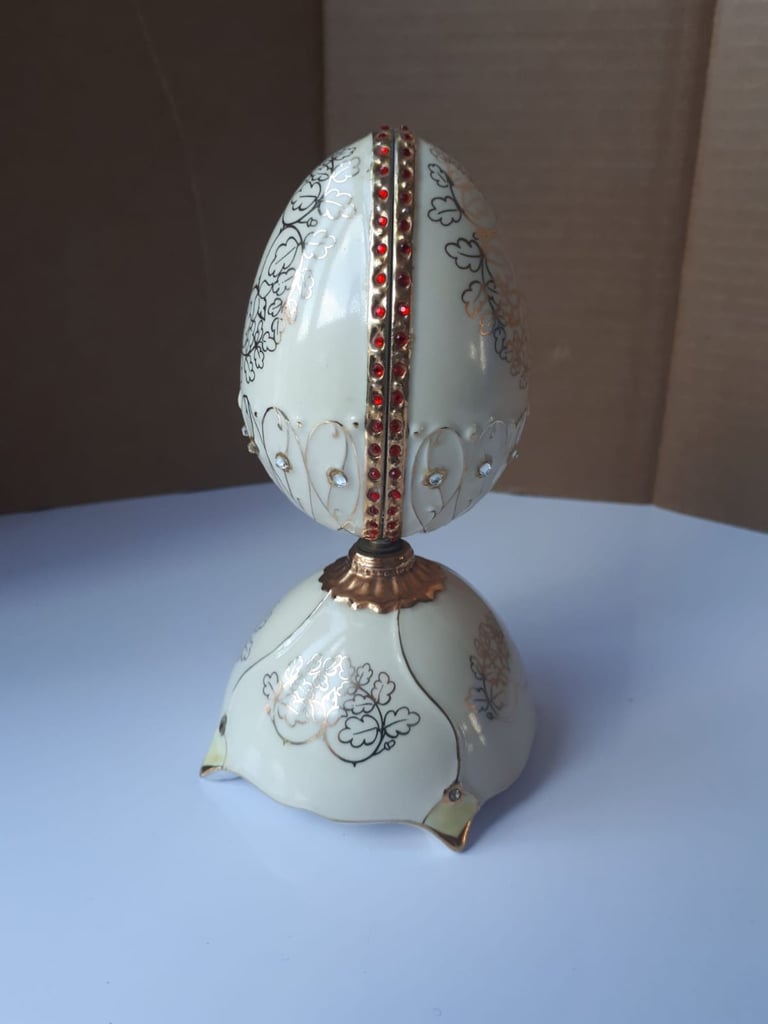 Unique Jewel Of Nature Musical Egg Robin Christmas Present Gift Living Room Decor Collectible