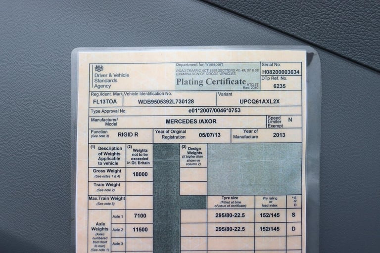 MERCEDES AXOR 1824 4X2 SLEEPER 26FT BOXVAN (2013)