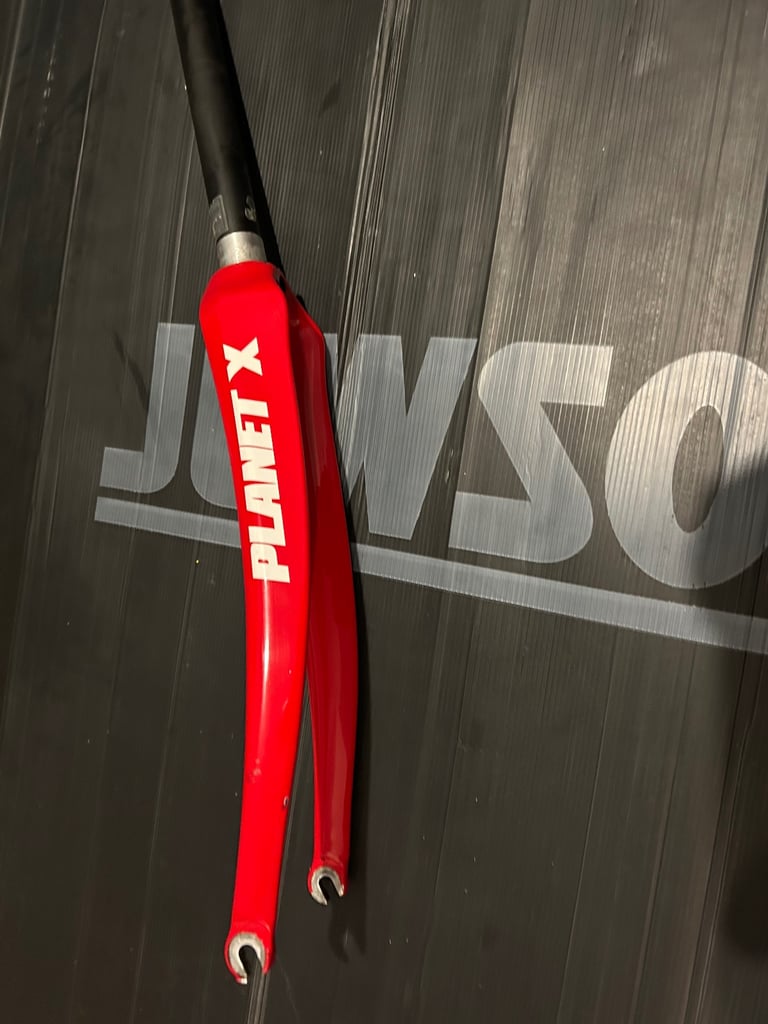 image for Planet X Pro Carbon Forks Red 700c Top bung included 399g