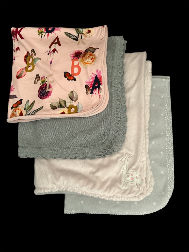 x4 Baby Blankets Cot Blankets Comforters Soothers From 39” x 29” Beautiful Variety £9 each