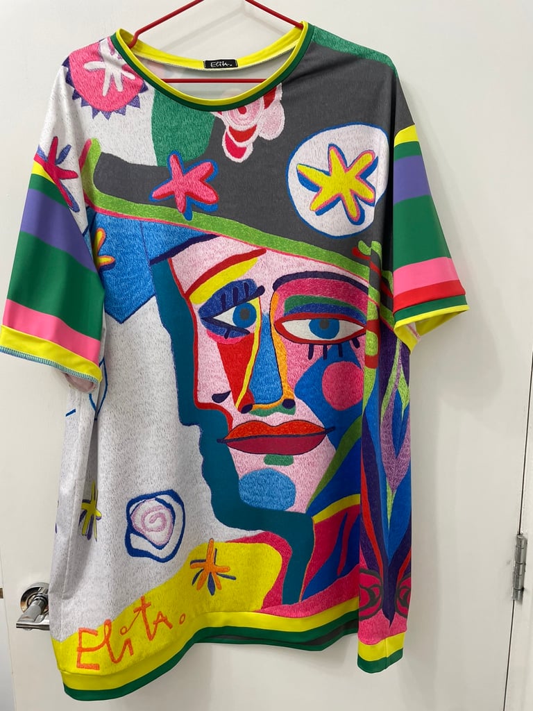 image for Elite Picasso short sleeves dress tunic for ladies ( size M)