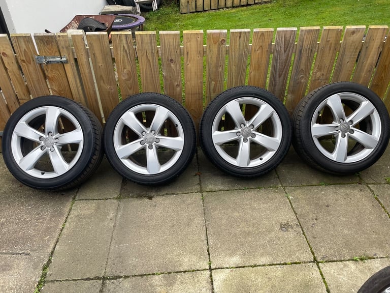 18'' GENUINE AUDI A6 S LINE 5 SPOKE C7 ALLOYS WHEELS VG TYRES! 4G0601025BJ