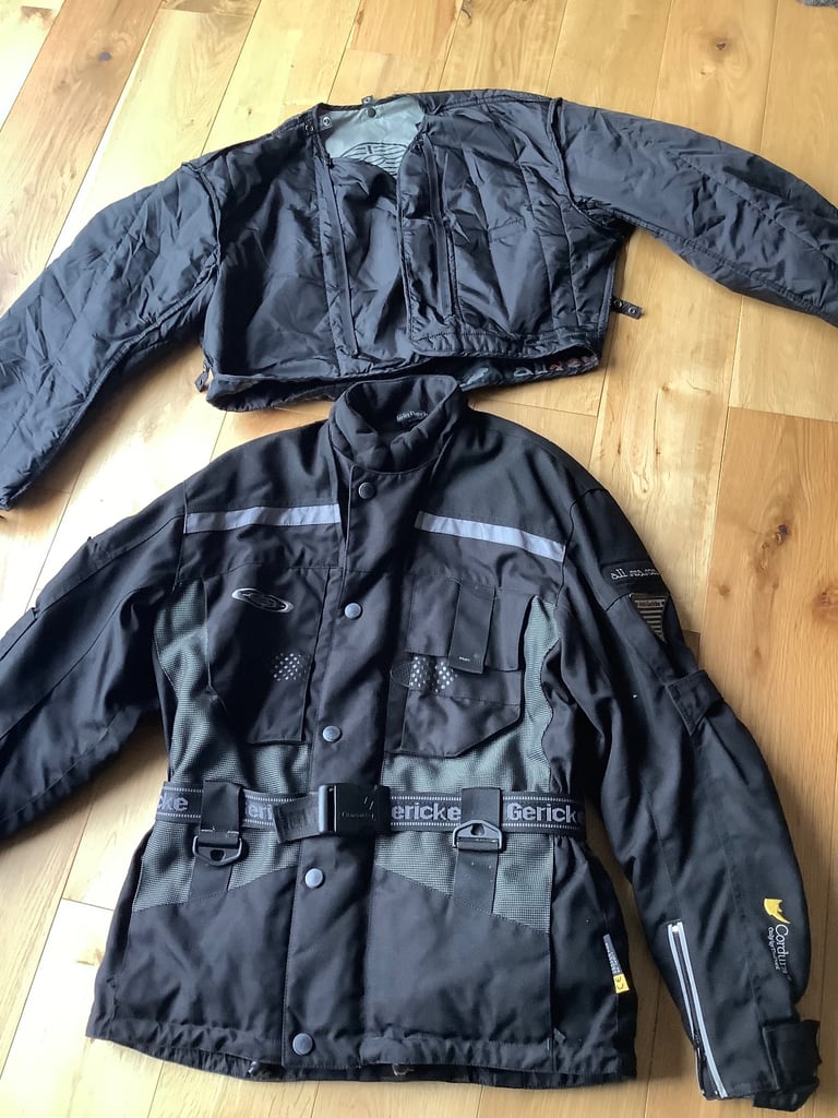 Woman’s small hein gericke all seasons motor bike jacket with attached inner jacket and protection