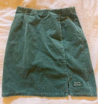 green h&m corduroy skirt 