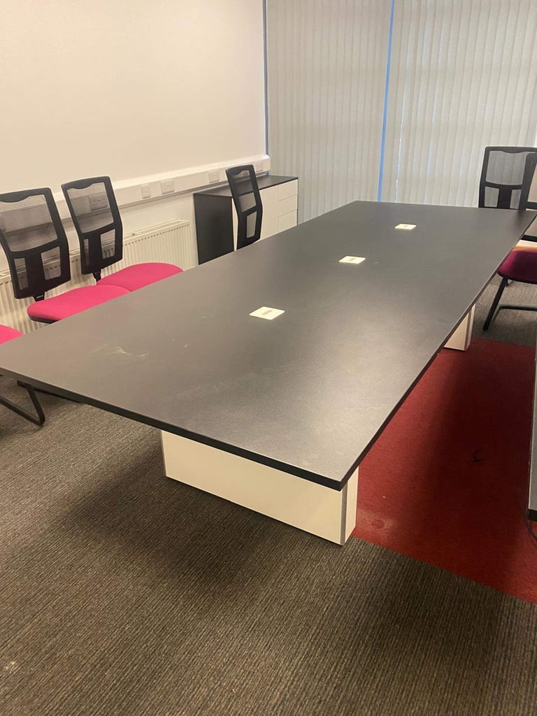 3000mm Black Boardroom Table