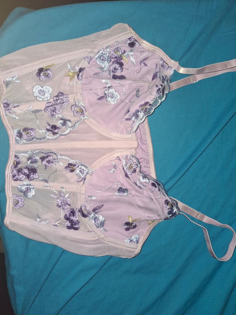 image for Purple flowery corset top