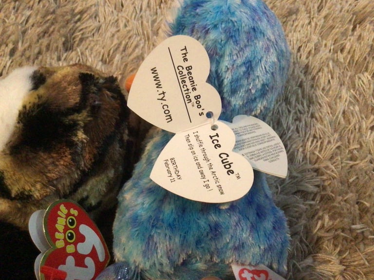 Beanie boos , rare Owliver & ice cube as new with tags  Christmas gift