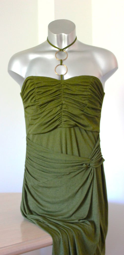 image for FOR SALE: ASOS Khaki Twist Halter Midi Dress (Size 16) - Brand New with Tags!
