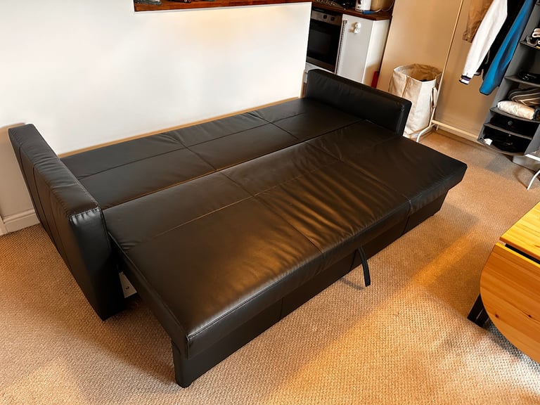 IKEA FRIHETEN 3-Seat Sofa Bed – Bomstad Black Leather