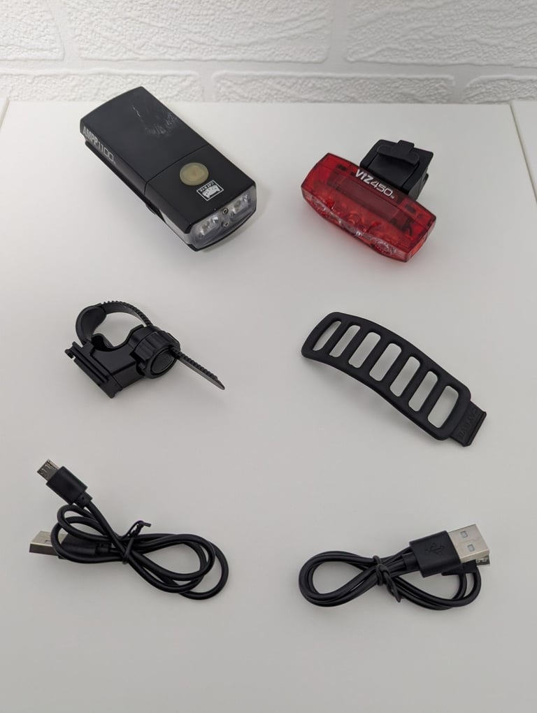 CatEye AMPP1100 Front & CatEye VIZ 450 Rear LED Bicycle lights / RRP £95 / FREE LOCAL DELIVERY
