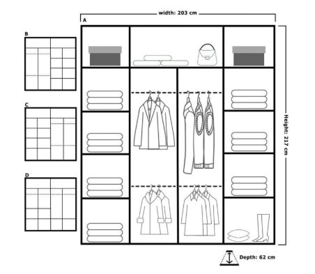 Brand New - Batumi Mirror Sliding Door Wardrobe - Black - SAME/NEXT DAY DELIVERY