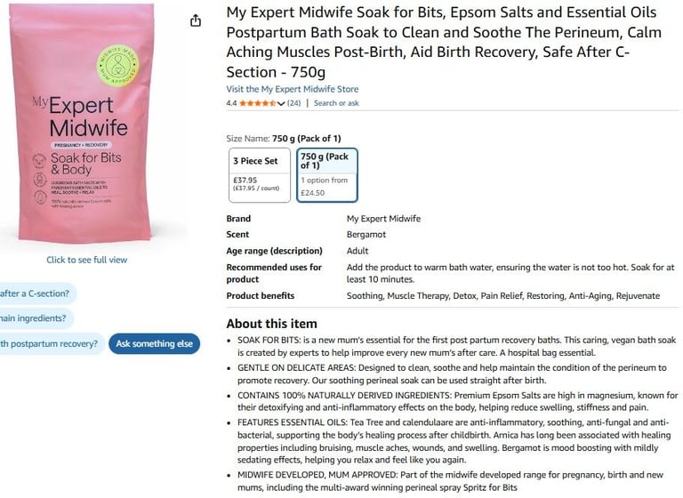 My Expert Midwife Soak for Bits – £5 each