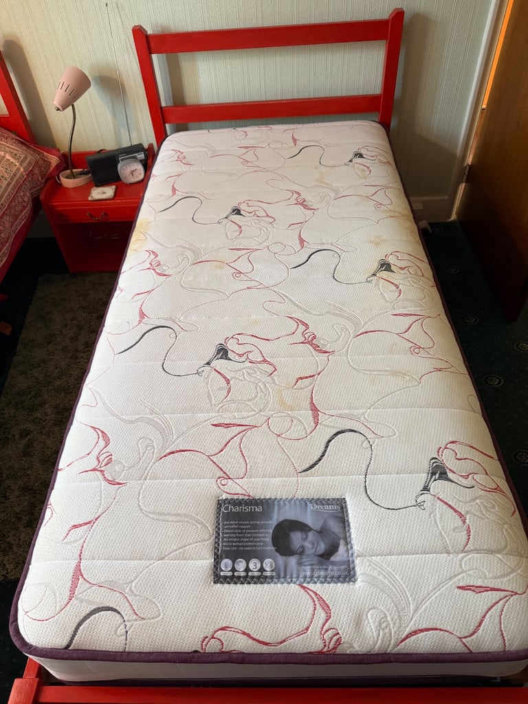 image for Single bed frame with mattress 