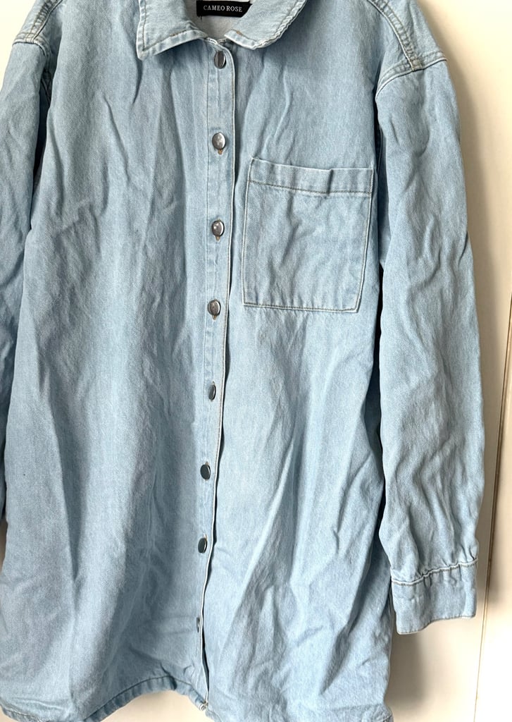 Cameo Rose oversized denim jacket, Large
