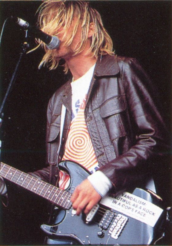 Nirvana Kurt Cobain 'vandalism' stratocaster Reading Festival 1991 replica electric guitar. 