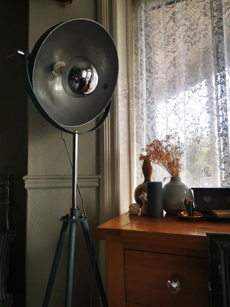 image for Grey/blue/silver floor lamp