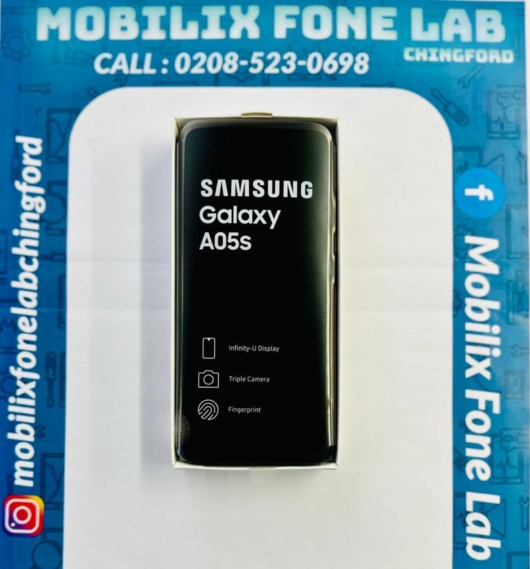 Brand New Samsung Galaxy A05S 4G 128GB Storage 4GB RAM Dual Sim Black Unlocked Latest Android