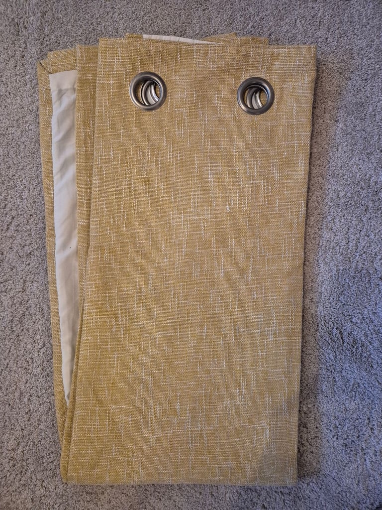 image for Next Boucle eyelet curtains yellow/gold