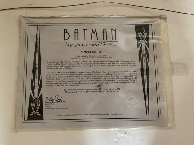 BATMAN VILLAN PAINTING ‘ALMOST GOT ‘IM’ LIMITED EDITION LITHOGRAPH