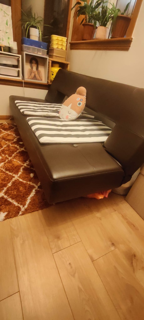 image for Sofa bed, Dwell, Pisa, Brown Faux Leather 