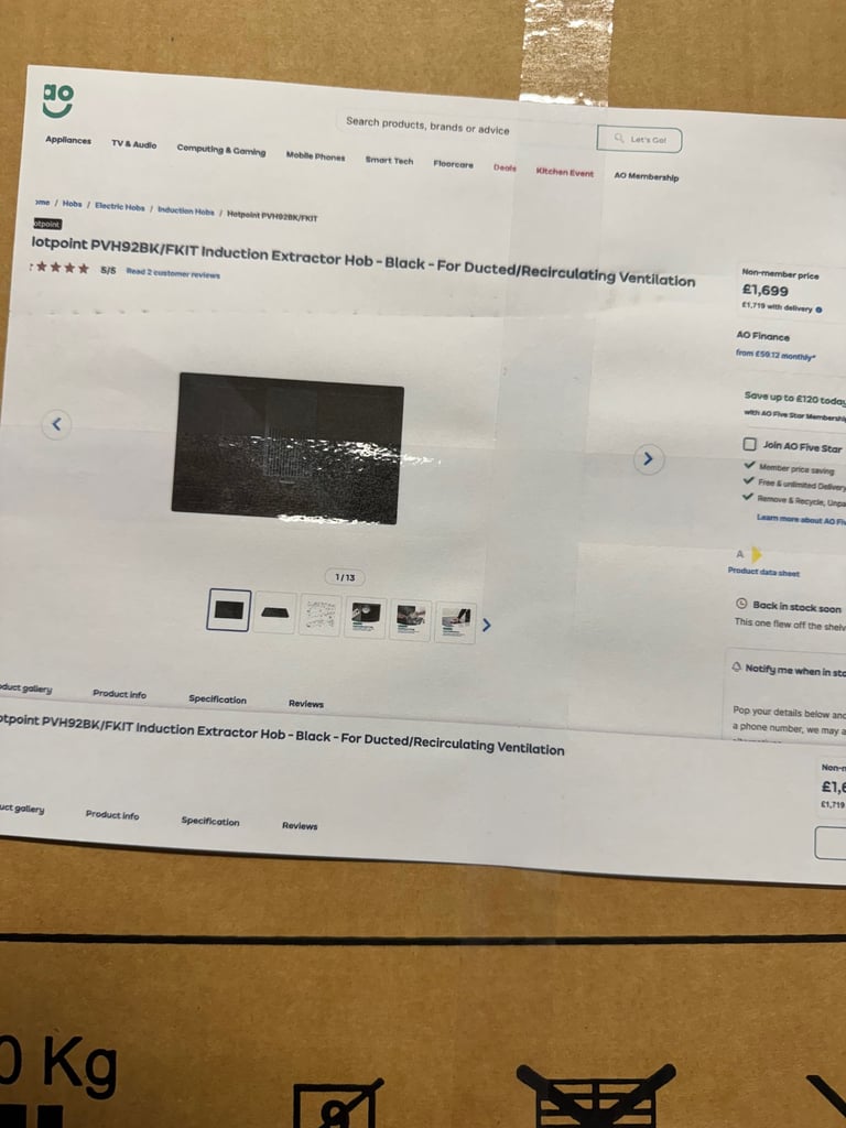 Hotpoint extractor Hob