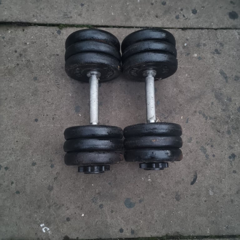 image for Cast iron dumbbells 15kg on each dumbbell 