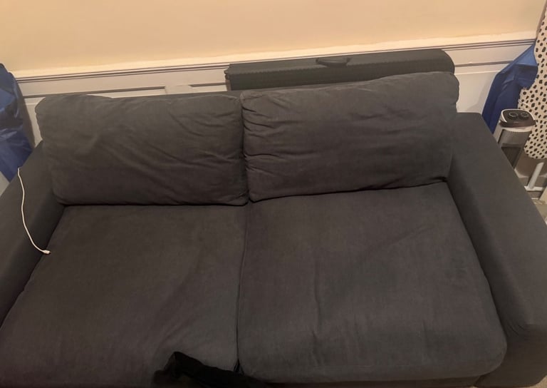 Habitat Holme 3 Seater Fabric Sofa - Charcoal