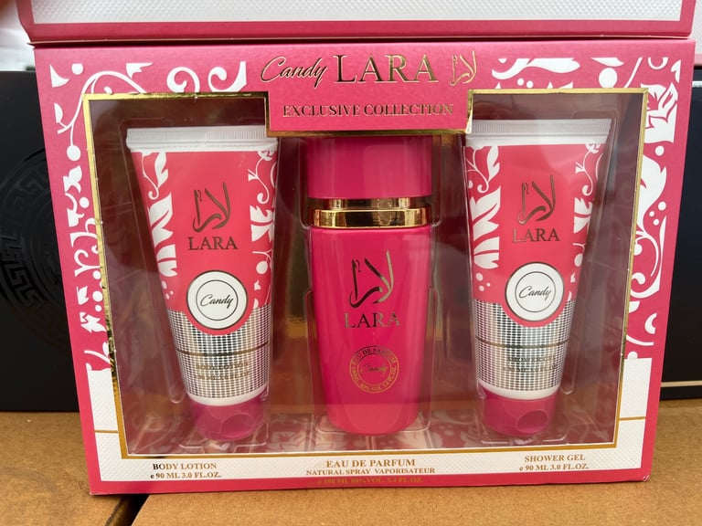 Lara candy Perfume, shower gel, lotion gift set 