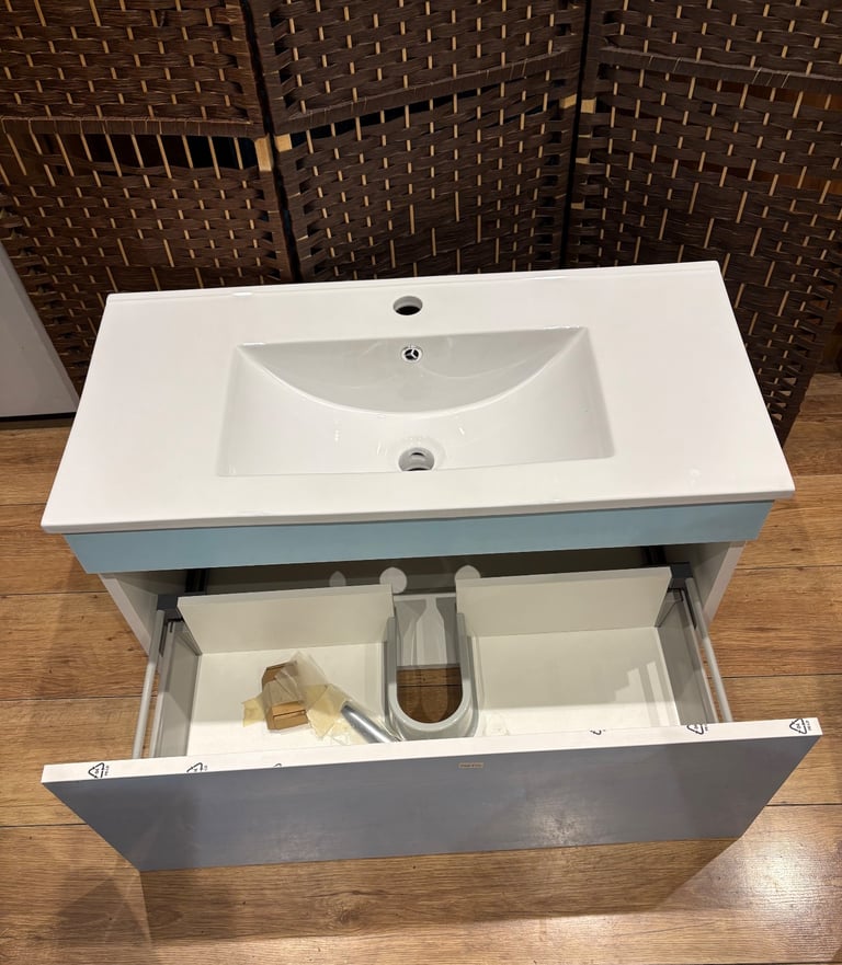 White Bathroom vanity with ceramic sink New with the box 