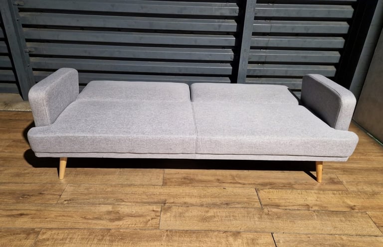 Barely Used Fabric 3 Seater Clic Clack Sofa Bed