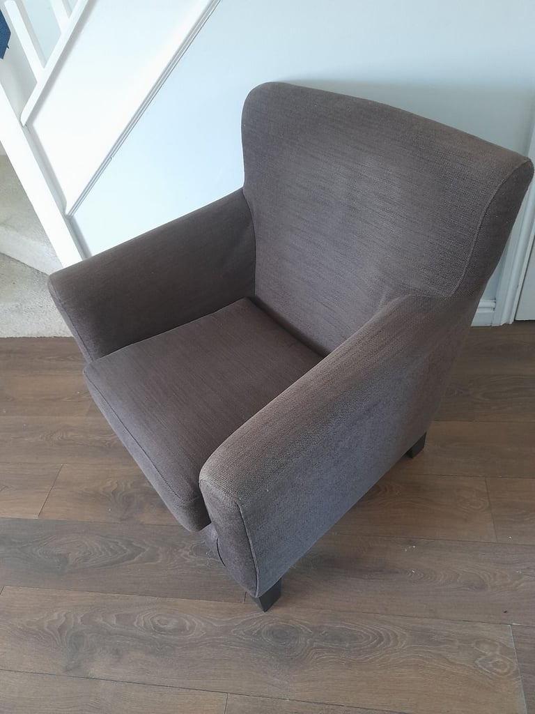 Large Ikea EKENAS Dark Brown Fabric Armchair . 