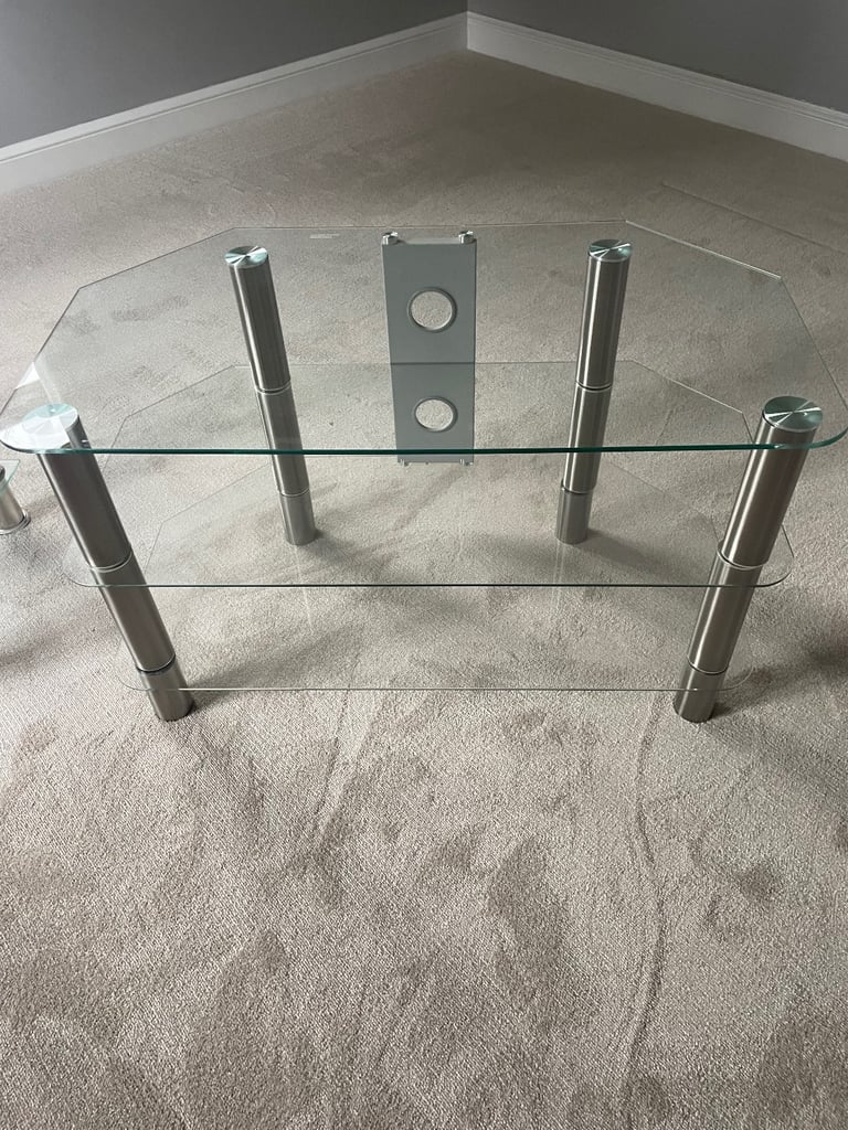 image for Glass tv unit +side table 