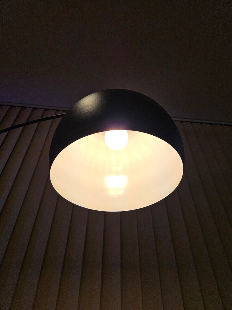 Bonita Arquer 66.93" Arc Floor Lamp, RRP 85, Faux Black Marble Base and Black Bell Shade