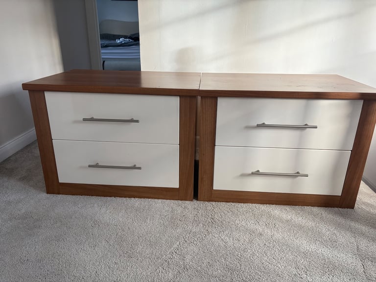 Light oak and cream bedroom furniture
