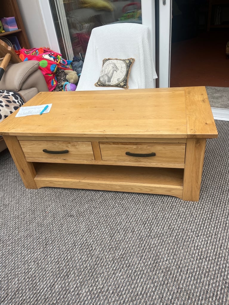 image for Coffee table / TV unit in solid Oak