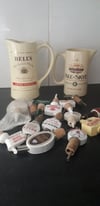 2 whisky water jugs and selection of pourers