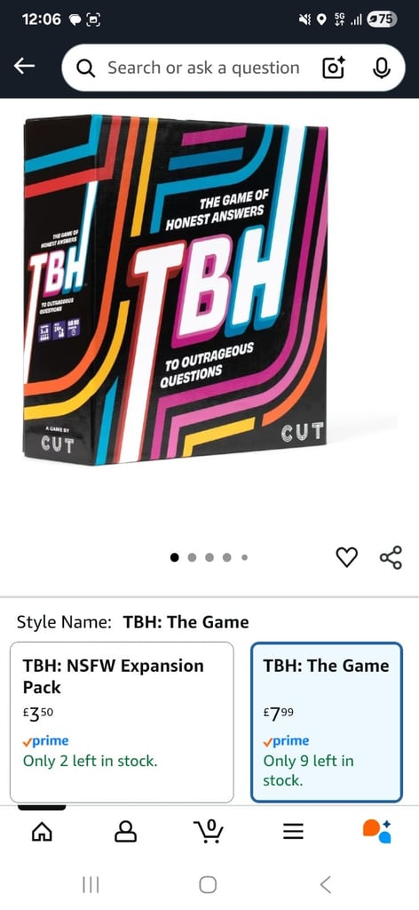 image for TBH: The Game of Honest Answers to Outrageous Questions – Wild Conversations & Dilemmas to Debate