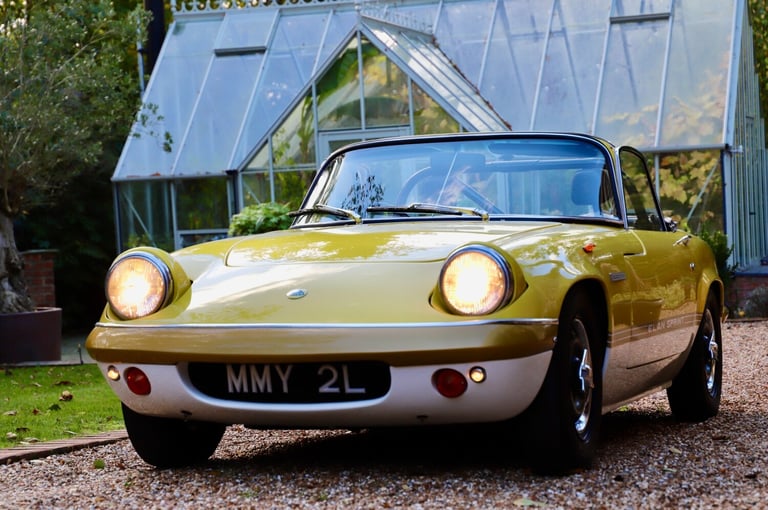 1972 Lotus Elan 1972.  £20k repaint in Lotus Yellow / Cirrus White. Mohair Hoo  PETROL Manual