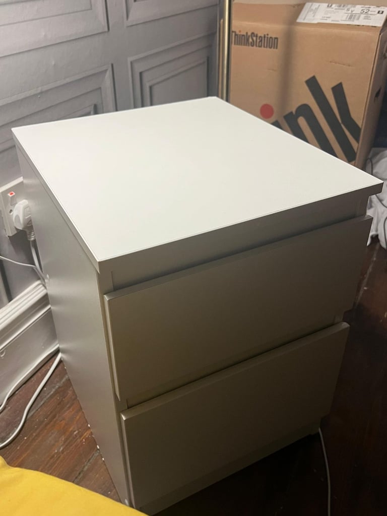image for 2x IKEA MALM CHEST OF 2 DRAWERS WHITE